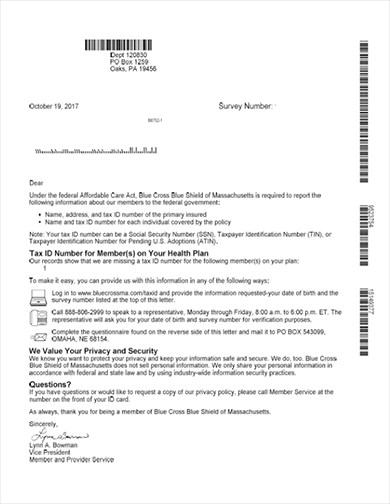 Social Security Number Request Letter